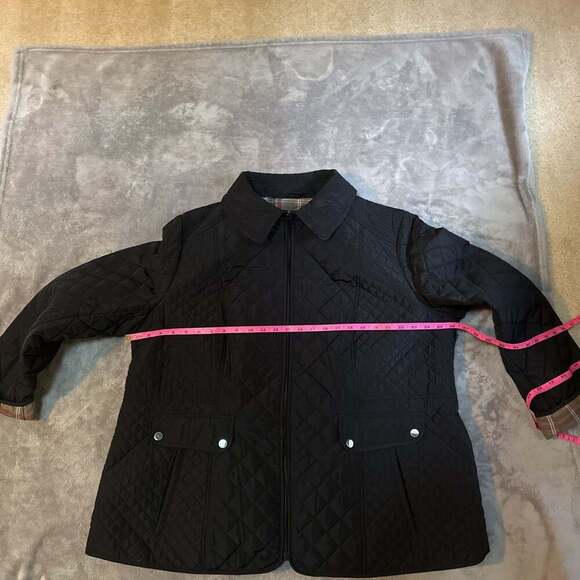 Liz Claiborne Black Quilted Everyday Coat Jacket Zip Snap Button - Picture 4 of 8